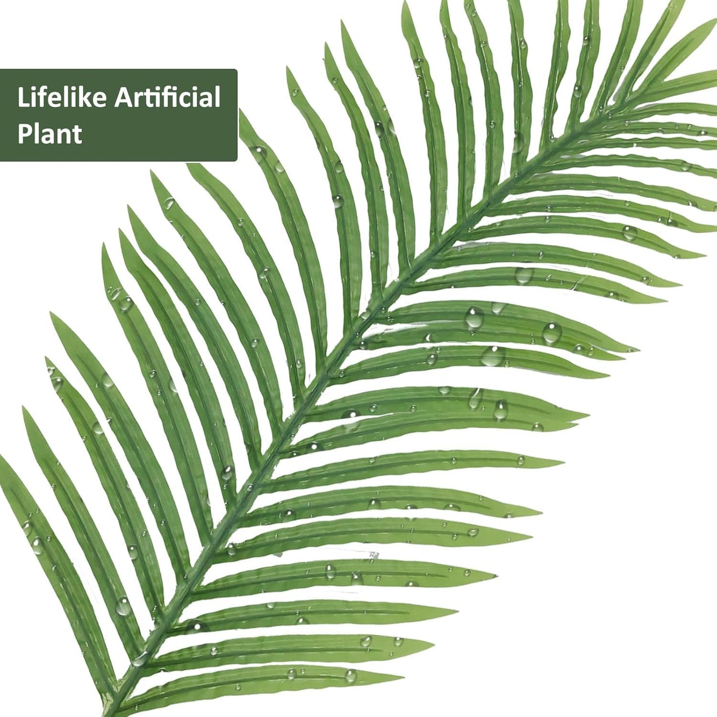 Artificial Fake Palm Tree 6FT 1Pack with White Planter & Free Moss, UV Resistant Artificial Palm Tree for Outdoors, Fake Plants for Poolside Home Room Decor, Faux Plants Outdoor Decor