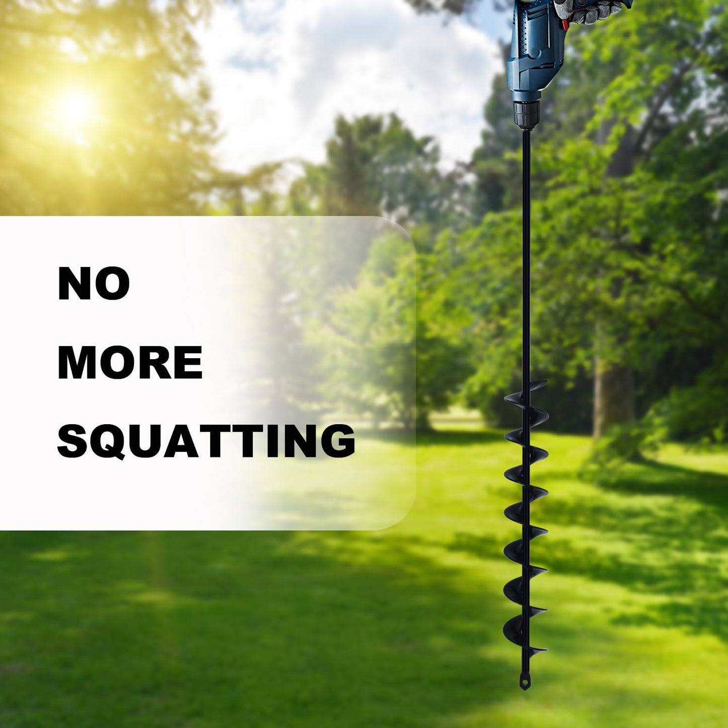 32" x 2" Extended Length Auger Drill Bit for Planting Bulb & Bedding Plant Auger, Garden Plant Auger, No Need to Squat Post Hole Digger for 3/8" Hex Drive Drill, Earth Auger Bulb Planter Tool