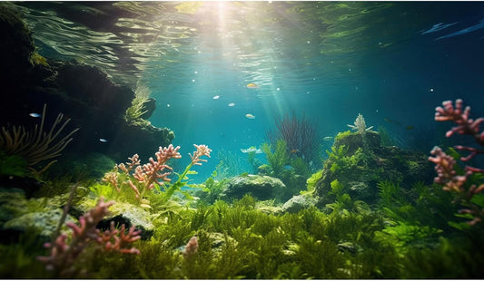 Ocean Floor Fish Tank Background Under The Sea Aquarium Background Underwater Aquatic Plants Sunray Terrarium Backgrounds Deep Sea Rock Tropical Aquarium Fish Tank Backgrounds Decors 48x20in