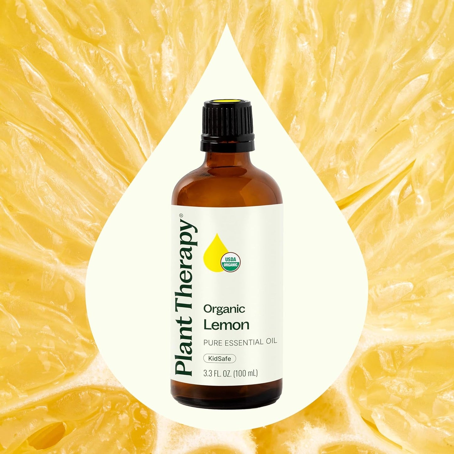 Plant Therapy Organic Lemon Essential Oil 100% Pure, USDA Certified Organic, Undiluted, Natural Aromatherapy, Therapeutic Grade 100 mL (3.3 oz)