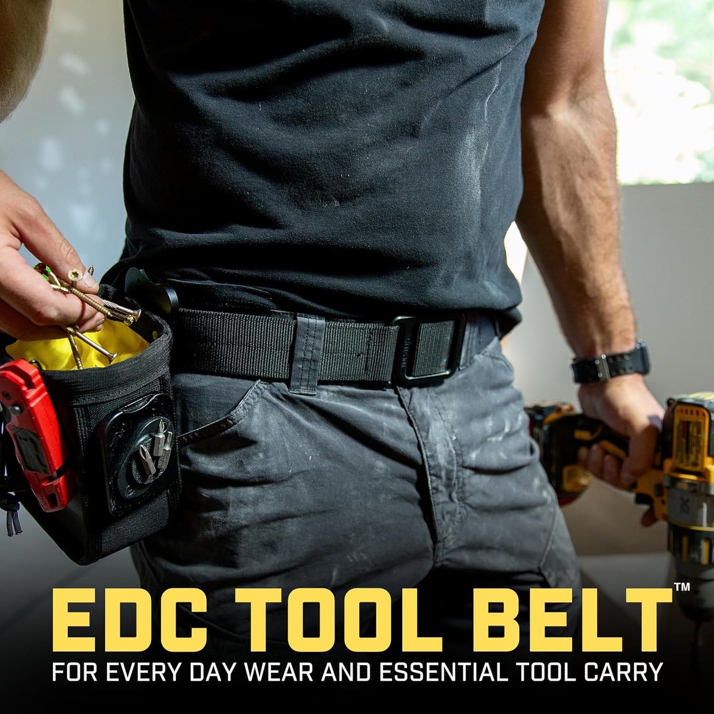 Modbelt | Modular EDC Tool Belt - 1.75 Inch Adjustable Black MIL-SPEC Nylon with Black Metal Buckle
