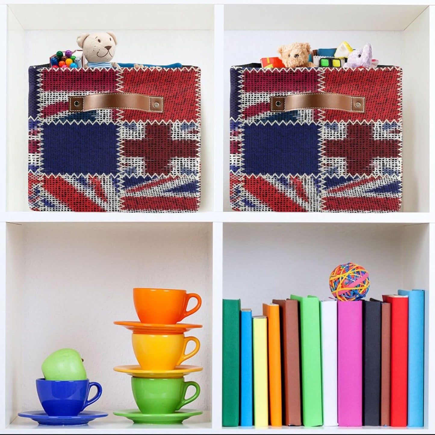 Flag Rectangular Storage Basket Organizer Bin Shelf Baskets For Clothes For Home Office Dorm