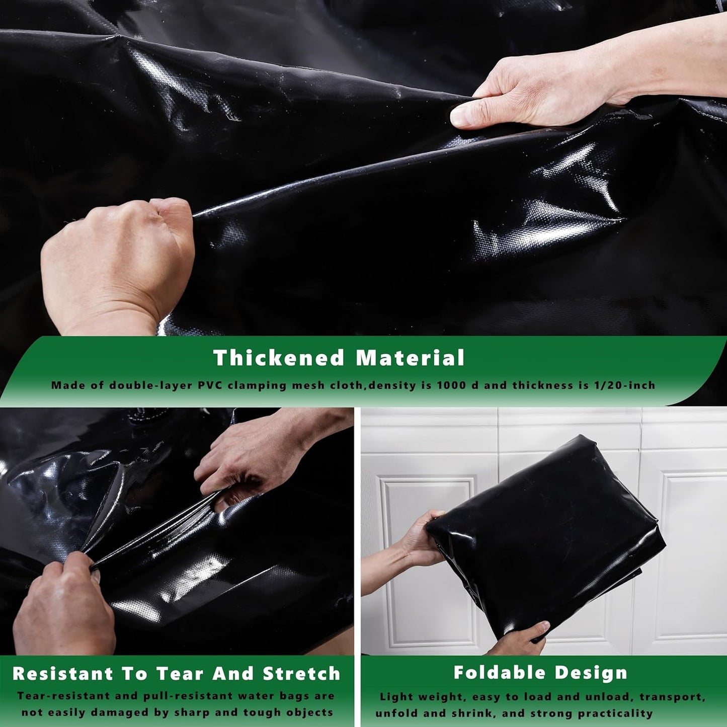 MXQMKL 2000 L/528 gal Water Bladder Storage Containers, Foldable Portable Water Tank Large Capacity Soft Water Bag, Drought Resistance, Fire Prevention, Emergency Water