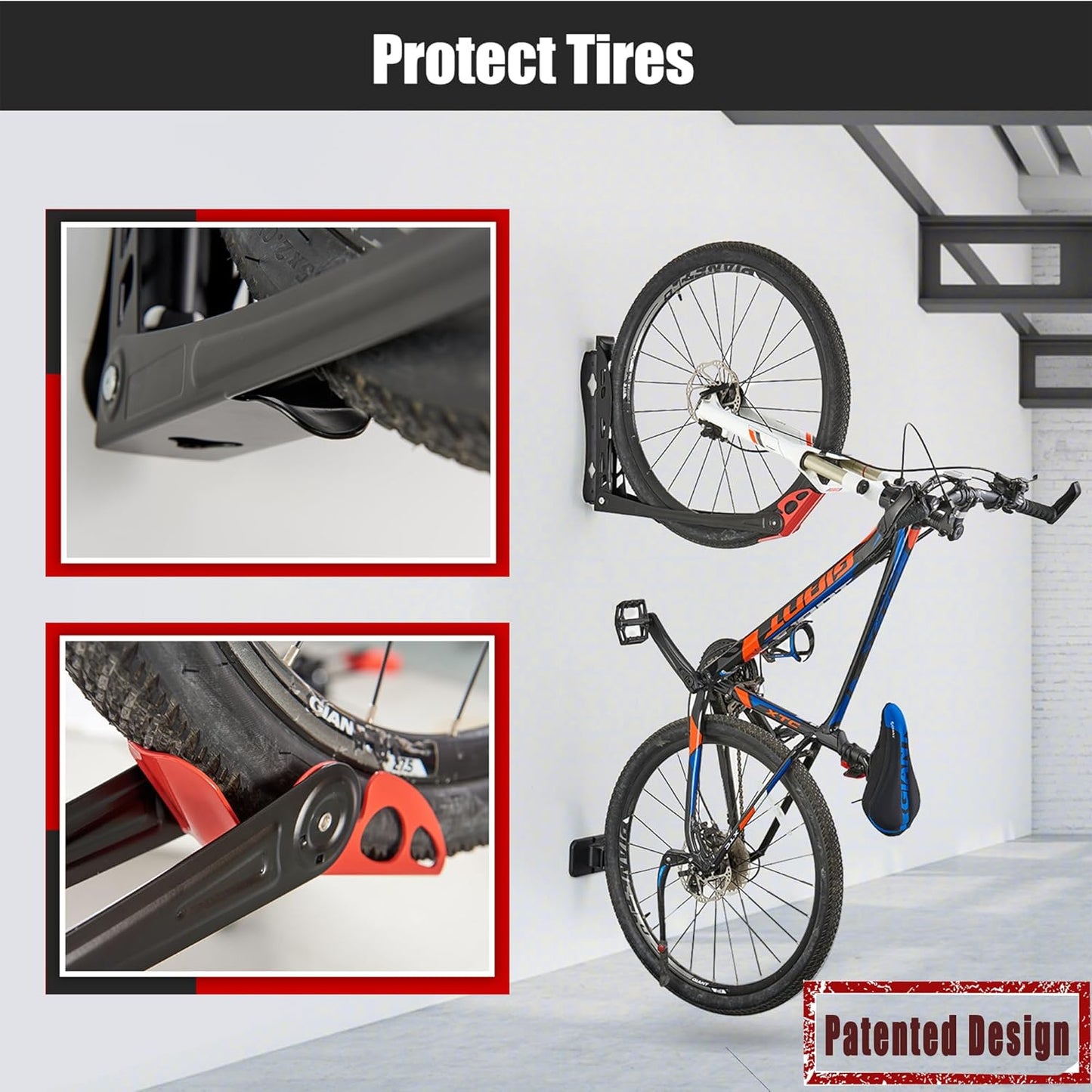Ultrawall BIKEPAL Swivel Bike Racks - No Lift Wall-Mounted Bike Storage Solution for Home & Garage