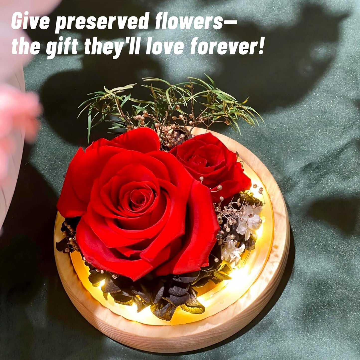 Flowers, Roses, Gifts - Preserved Flower Bouquets - Forever Roses Birthday Gifts for Women, Christmas, Mothers Day - Fresh Flowers That Last - Flowers for Delivery - Battery Included