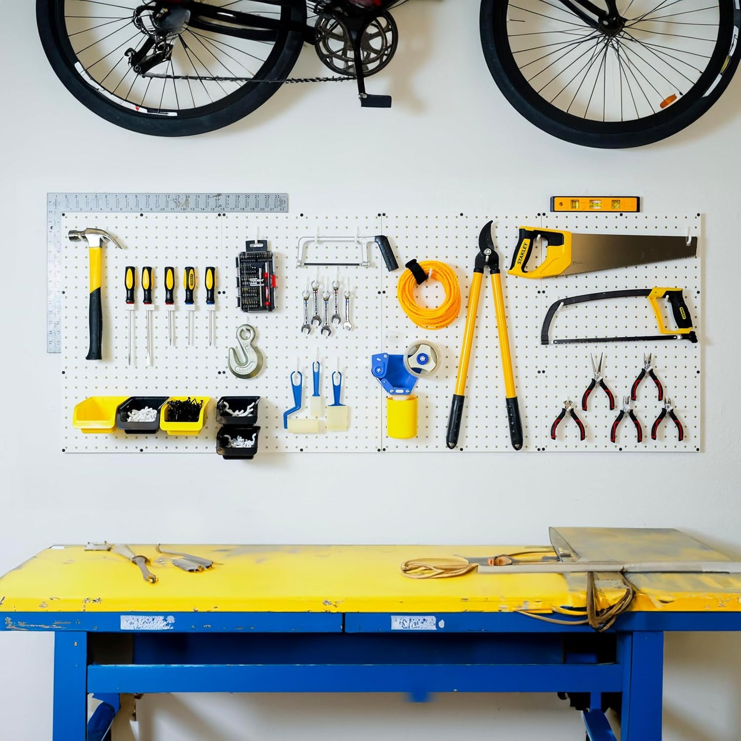 WallPeg Pegboard Kit - 4 Each 24"x16" White Pegbaord Panels - Made in The USA