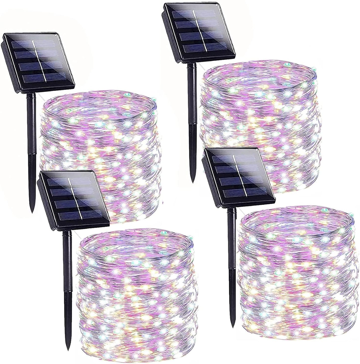 Solar String Lights Outdoor, 4 Pack 288FT 800 LED Solar Twinkle Lights for Outside Waterproof Copper Wire with 8 Modes Fairy Decorations for Garden Yard Wedding Christmas Tree Decor (Multicolor)