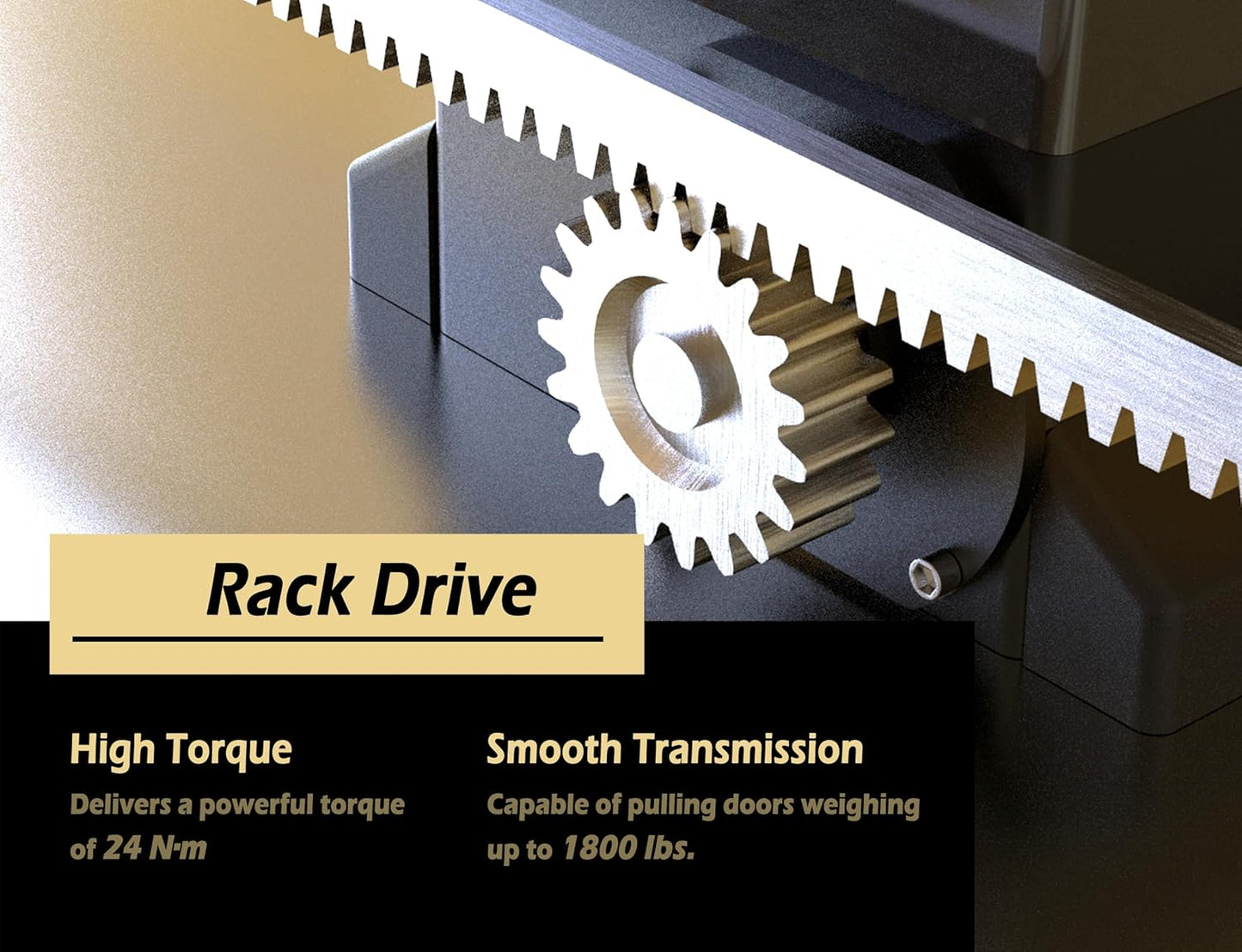 Blütezeit 1800lb WiFi Sliding Gate Opener Smart App Control, 1/2HP Automatic Slide Gate Motor Rack Driven with 2 Remote Controls & IR Sensor Complete Hardware Kits for Driveway Gates Up to 40ft