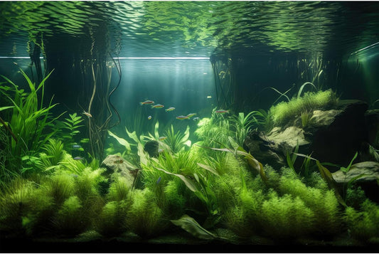 Aquarium Background Lush Green Aquatic Plants and Seagrasses Terrarium Background Under The Sea View With Rock Sands Fish Tank Background Amazing Aquarium Backdrop Background Poster Vinyl 36x24in