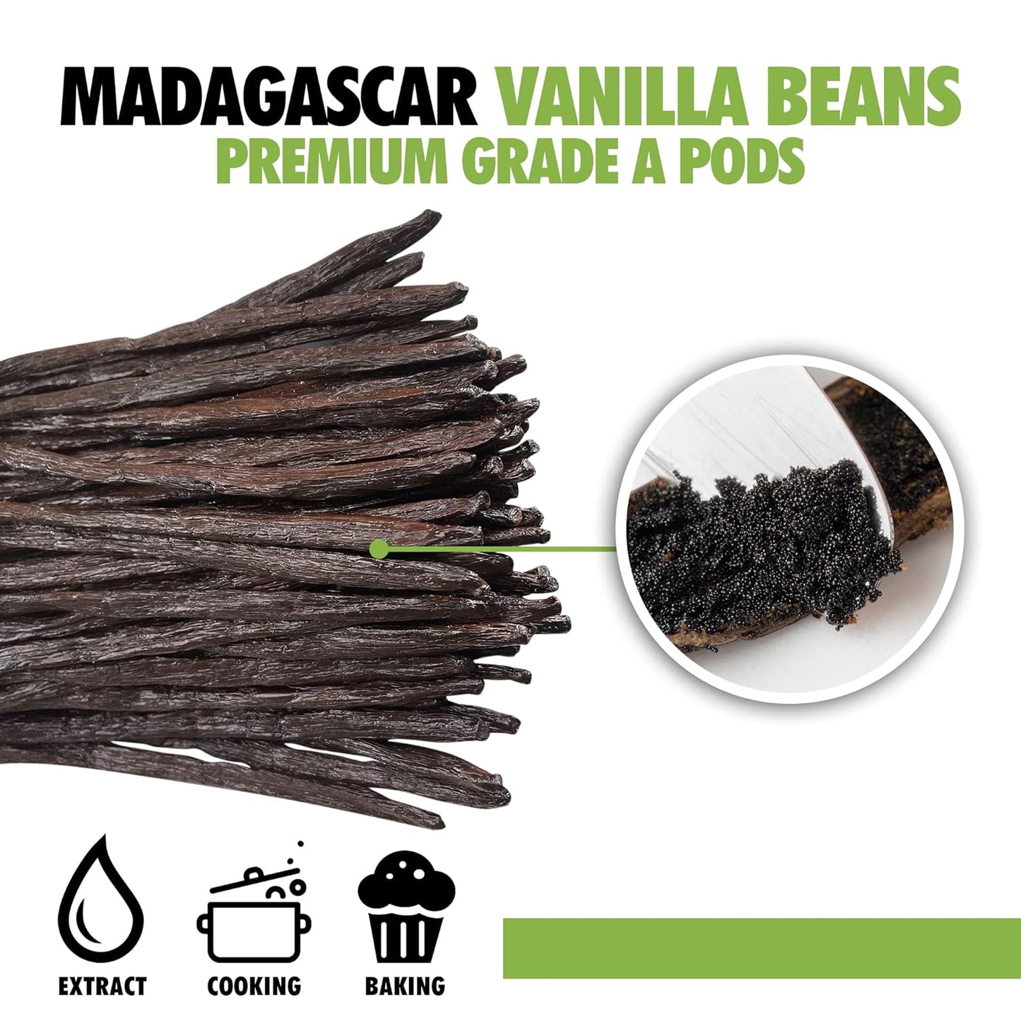 4oz Organic Madagascar Vanilla Beans Grade A. Certified USDA Organic. 6"-8" by FITNCLEAN VANILLA. Bulk for Extract, Cooking and Baking by the Weight 0.25 Pound (1/4Lb) Bourbon Fresh NON-GMO Pods.