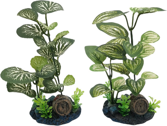 M2cbridge Artificial Fish Tank Plants Silk Aquarium Plastic Plant Aquatic Water Grass Foreground Decor(2PCS Grasses)