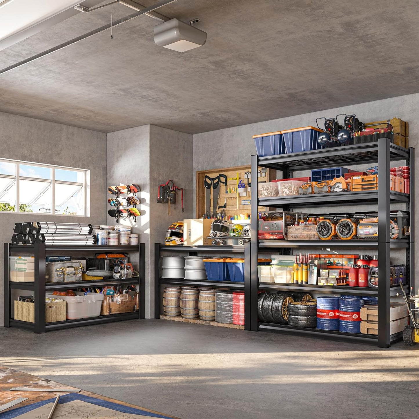 REIBII 3010LBS Storage Shelves 72" H Garage Shelving Heavy Duty Metal Shelving 5 Tier Adjustable Metal Shelves for Storage for Kitchen Pantry Warehouse Basement 72" H x 35.5" W x 16" D, 4 Pack