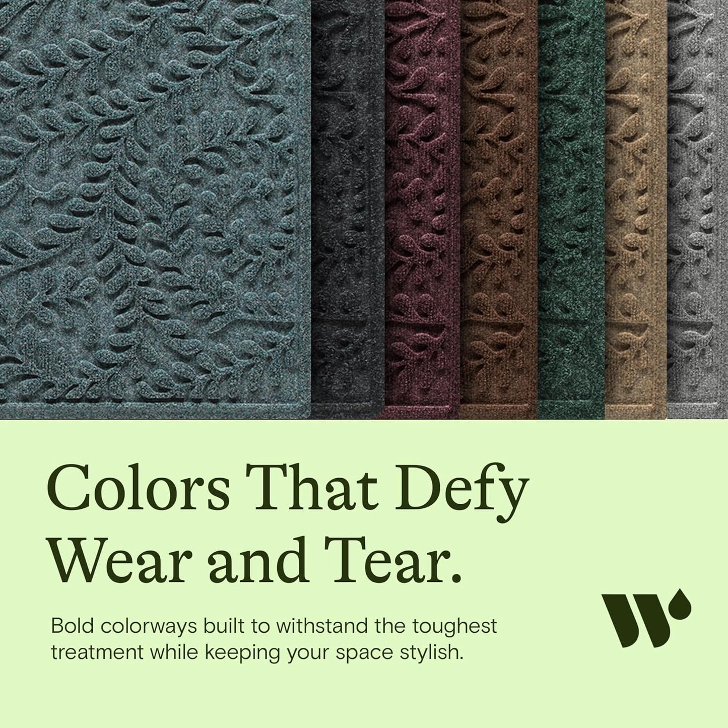 Bungalow Flooring Waterhog Stair Treads (Set of 4) – 8 1/2 x 30 Inches, Durable, Non Slip, Water-Trapping, Indoor/Outdoor Floor Covering, Boxwood Collection – Made in USA, Charcoal