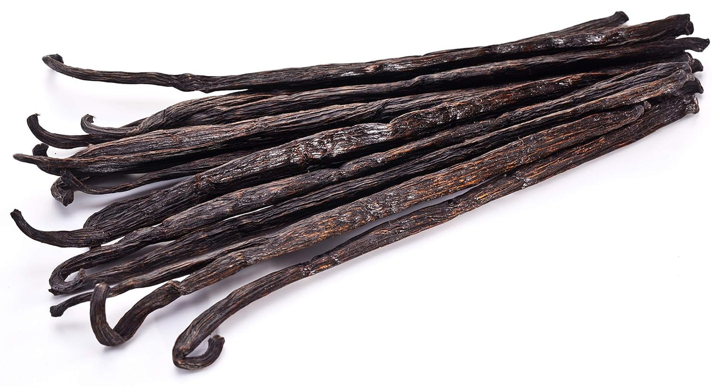 5 Vanilla Beans - Whole Extract Grade B Pods for Baking, Homemade Extract, Brewing, Coffee, Cooking - Tahitian