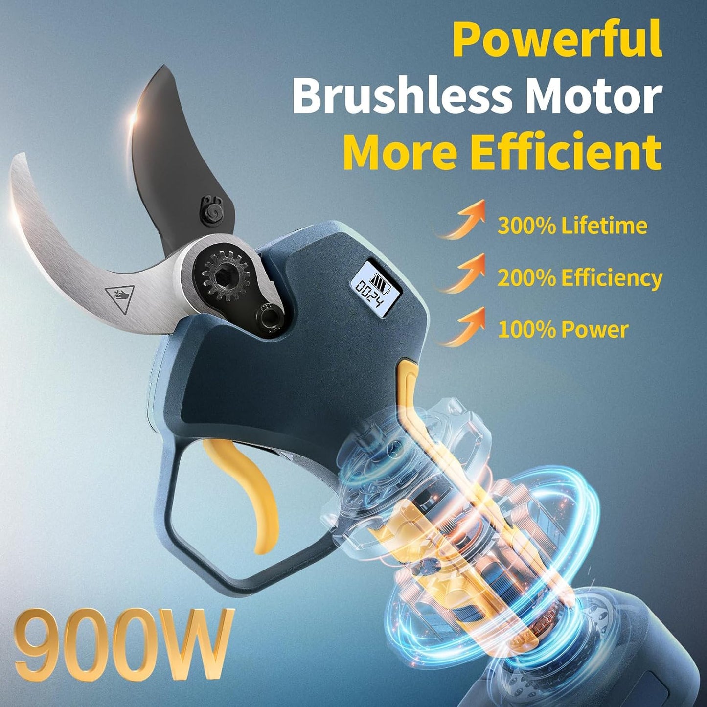 Electric Pruning Shears Cordless 40mm 4000mAh Batteries, Compatible with Makita 18V Battery Powered Pruner 1.6'' Electric Secateurs Branch Cutter Professional Garden Tool for Tree Trimming
