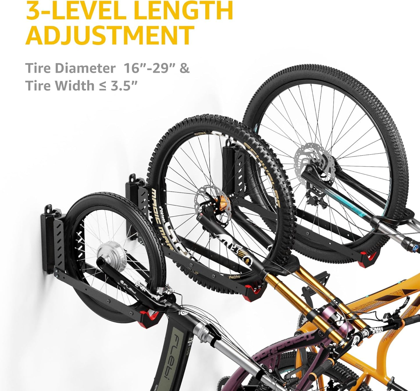 monTEK Swivel Bike Wall Mount, No Heavy Lifting Required Bike Wall Mount, Bike Hangers for Garage, Space-Saving Bike Rack Garage, Easy to Load and Unload, Bike Hanger Can Hold Up to 77 lbs