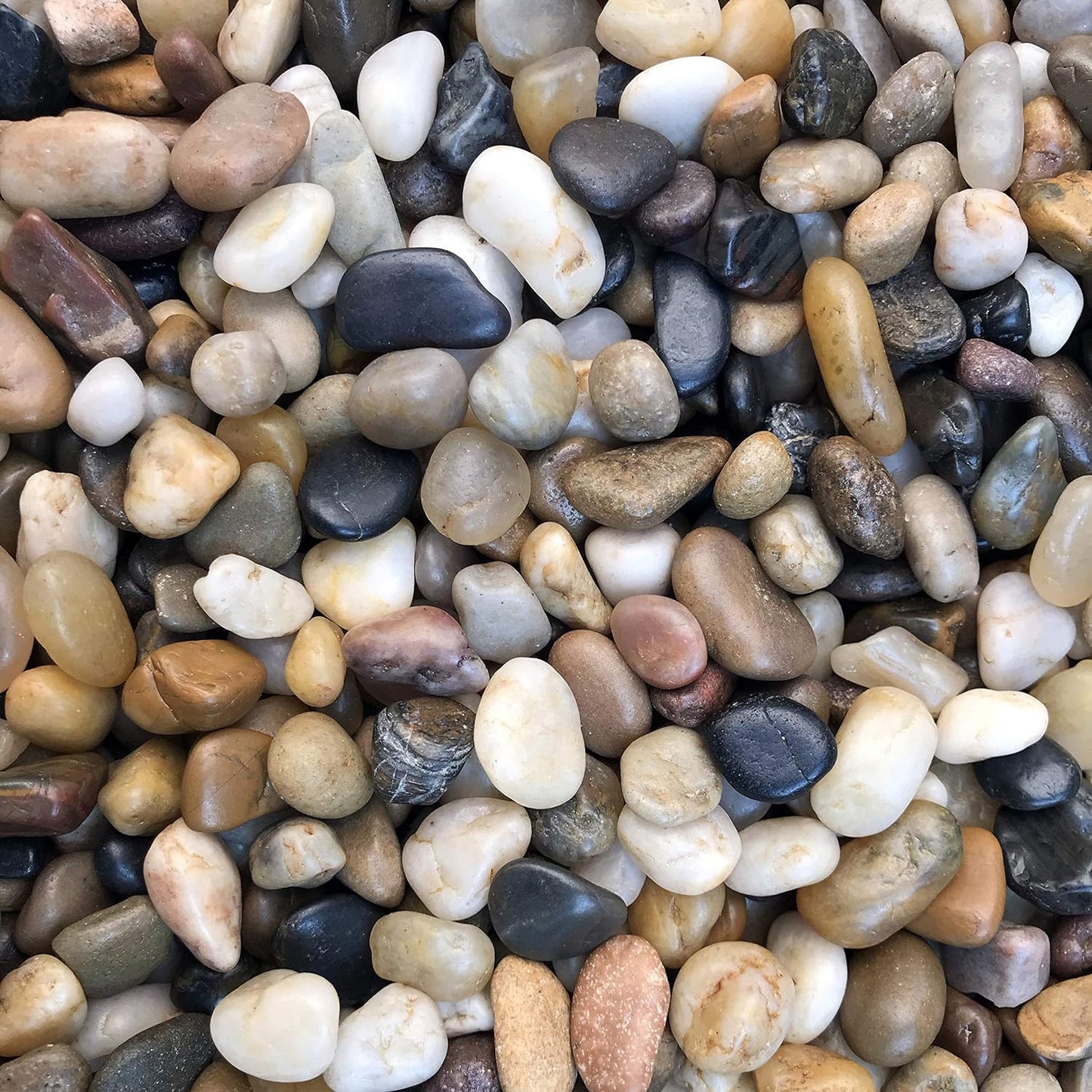 Voulosimi River Rock Stones, Natural Decorative Polished Mixed Pebbles Gravel,Outdoor Decorative Stones for Plant Aquariums, Landscaping, Vase Fillers (7 LB, Mixed Colors)