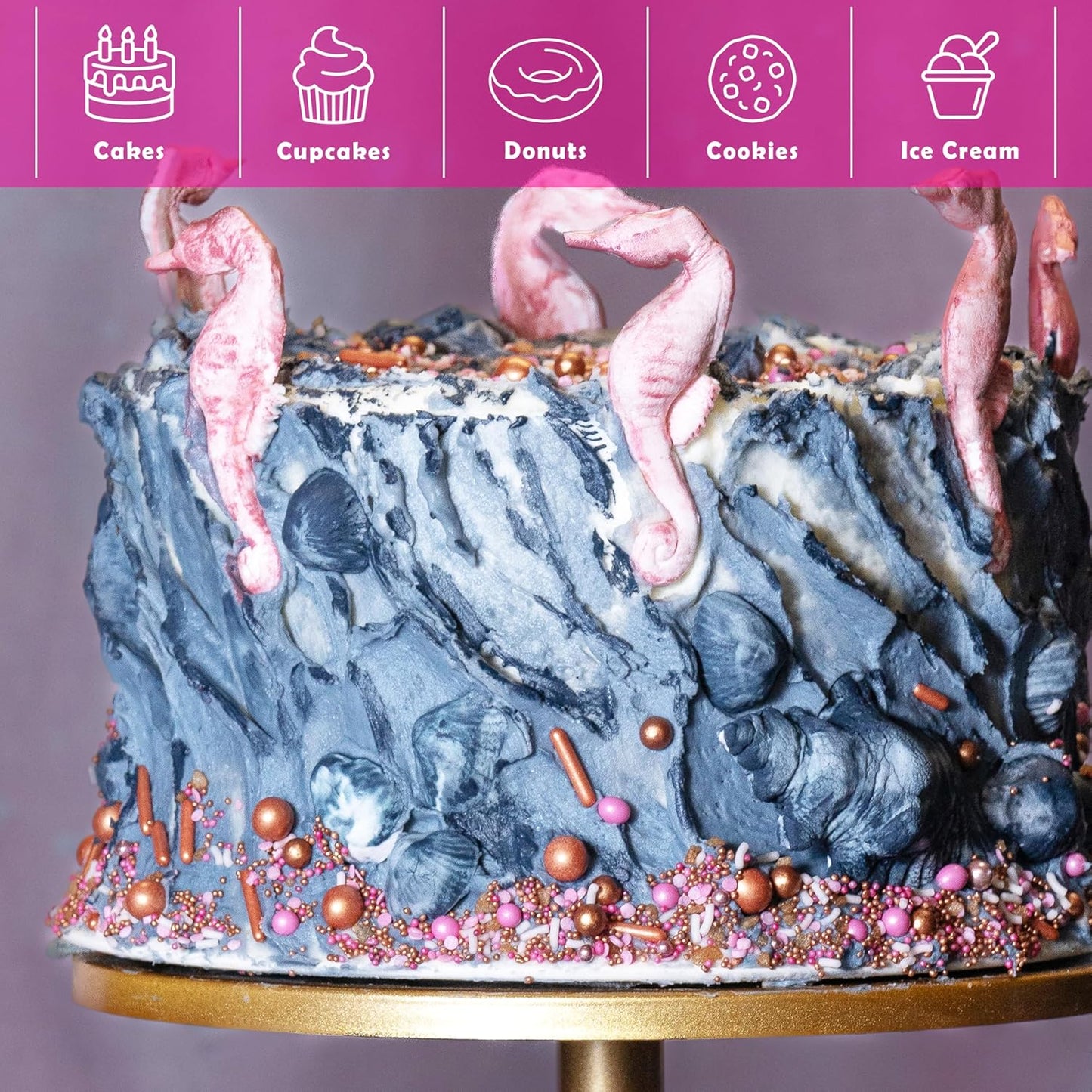 Ocean Green & Powder Blue Luster Dust for Baking (2 Pack) – Edible Glitter for Cake Decorating, Fondant, Cupcakes, Drinks & Desserts – Kosher, Vegan, Food-Safe Luster Dust - 2 grams, Highly Concentrated