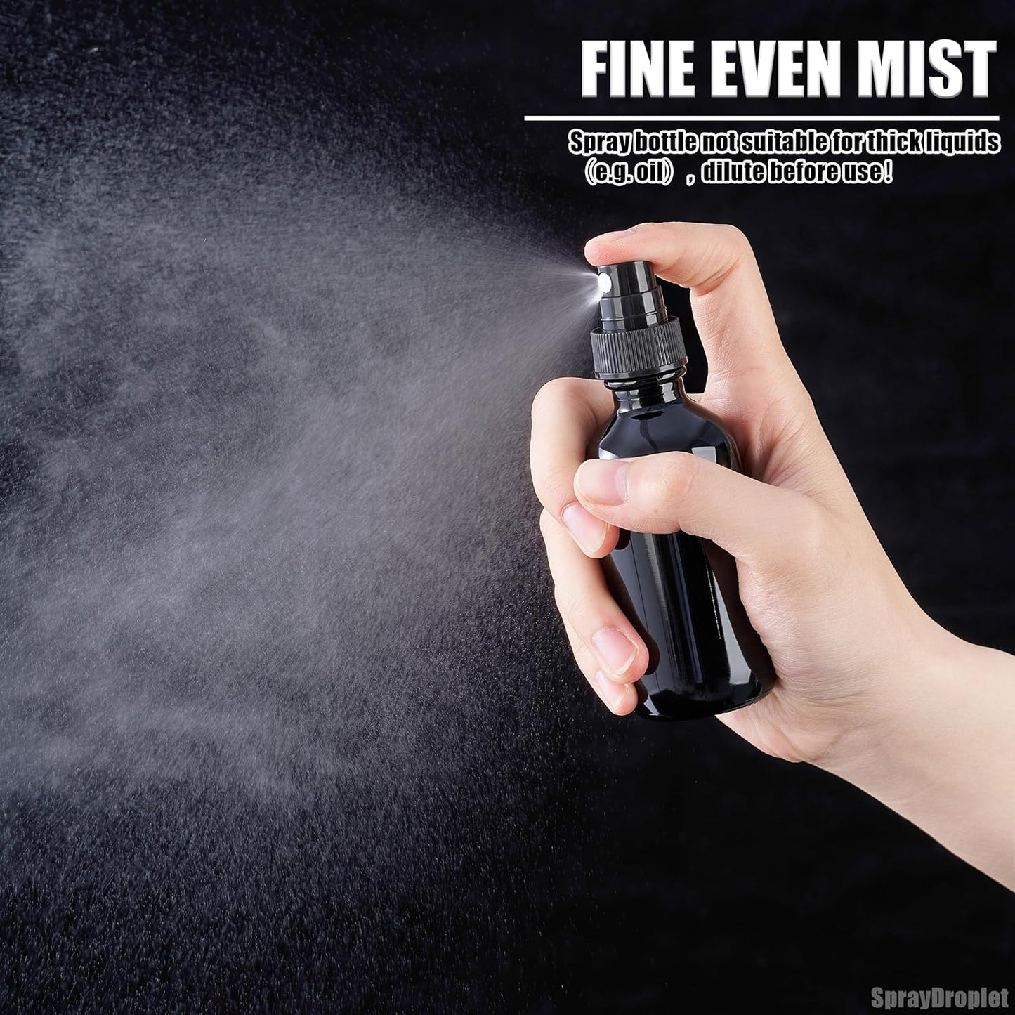 Glass Spray Bottles (2oz-24pcs, Black)