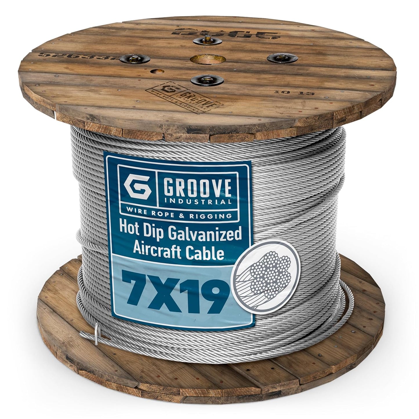5/16’’ 7x19 Hot Dip Galvanized Aircraft Cable – Steel Wire Rope - 2500 Feet