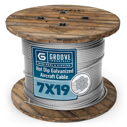 3/16’’ 7x19 Hot Dip Galvanized Aircraft Cable – Steel Wire Rope - 150 Feet