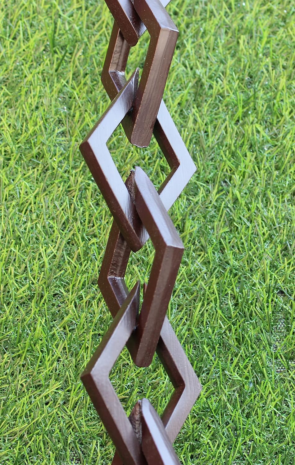 KAM Home Diamond Links Rain Chain with Installation Kit (Brown, 10)