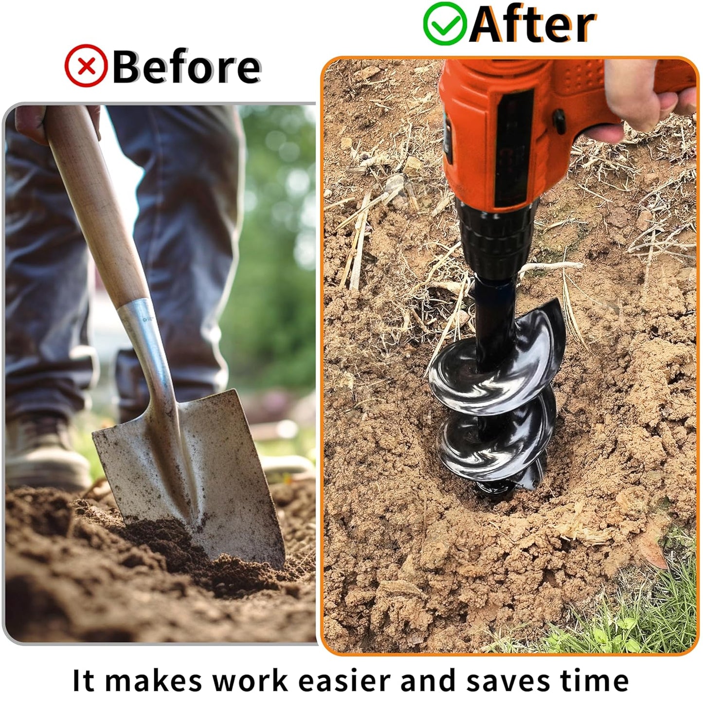 4 x 16 Inch Auger Drill Bit for Planting–Garden Spiral Hole Drill Planter for Bulbs, Bedding Plants & Umbrella Holes|3/8" Hex Drive|The Ultimate Bulb Planter Tool for Cordless Drill