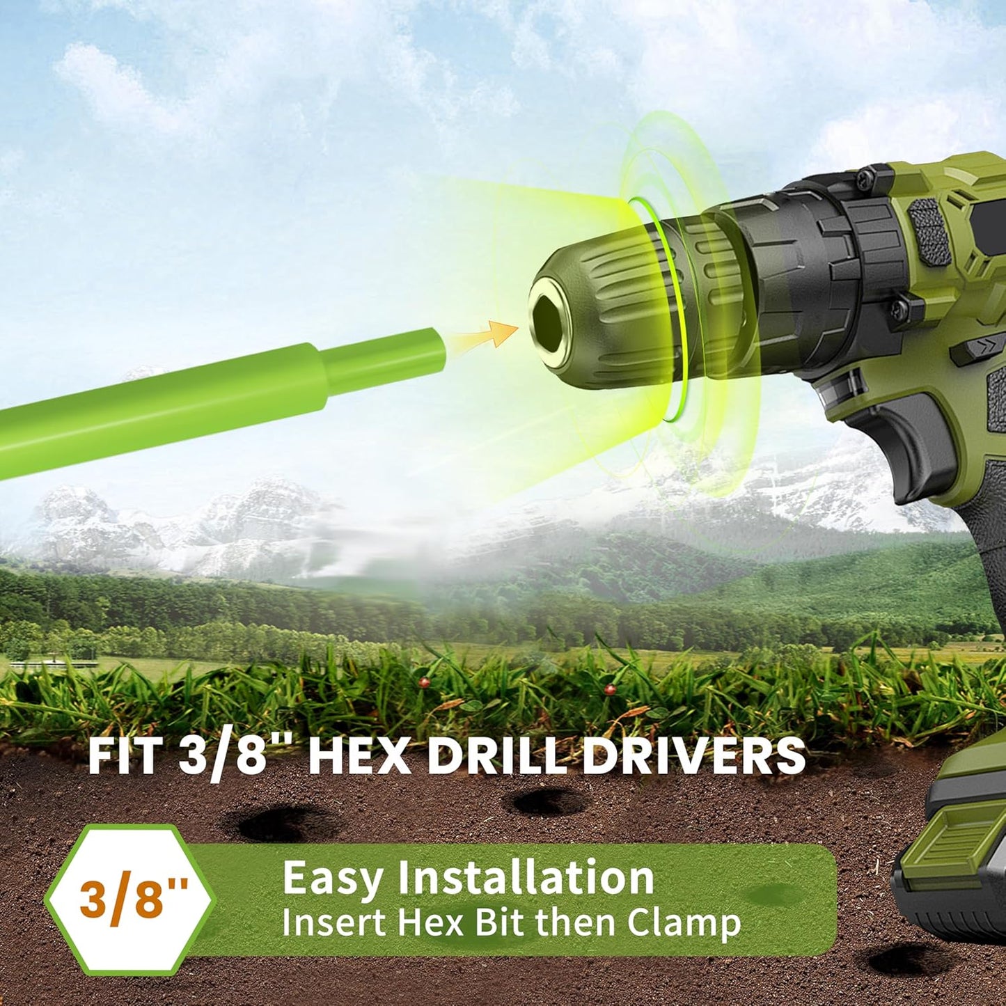 TCBWFY 3"x16.5" Garden Auger,Solid Shaft Dual-Spiral High Efficiency Auger Drill Bit for Planting - Perfect for Planting Bulbs, Flowers, and Small Trees